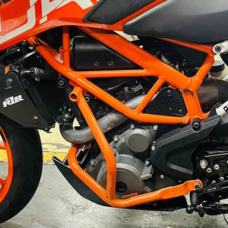 Orange & Black Metal Iron Crash Bars Engine Guard For KTM 250 Duke 390 Motorcycle Highway Engine Guard Fairing Protector