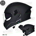 ORZ Motorcycle Dual-Lens Helmet for Men Women Bluetooth Full Helmet All Seasons Flip Helmet with Tail Wing DOT Certification