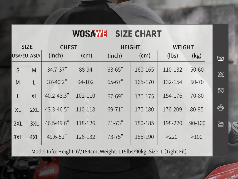 WOSAWE Men's Motorcycle Jacket Pant Set Summer Riding Breathable Jacket Elasticity Slim Fit Riding Jacket Quick Dry Clothing