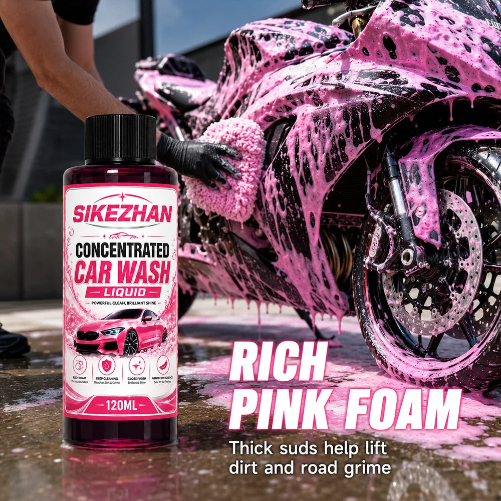 SIKEZHAN 100ml Concentrated Car Wash Liquid High Foam Auto Shampoo Exterior Cleaner for Car Motorcycle Bike Paint Care Detail