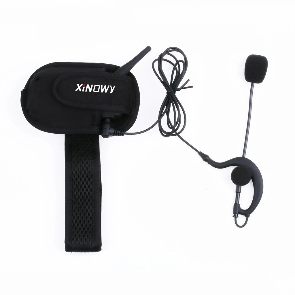 XiNOWy 4PCS V4C Referee Headset Bluetooth Intercom Full Duplex 1200M Football Soccer Earhook Earphone Interphone with Handbag