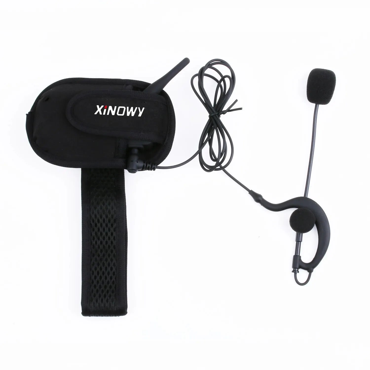 XiNOWy 4PCS V4C Referee Headset Bluetooth Intercom Full Duplex 1200M Football Soccer Earhook Earphone Interphone with Handbag