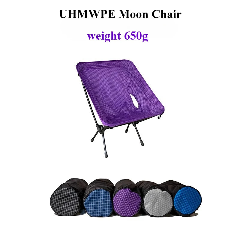 650g Flat Replacement Zero Dyneema Moon Chair Ultralight Folding Chair XGrip Plaid Fabric 7 Series Top Magnesium Aluminum Alloy