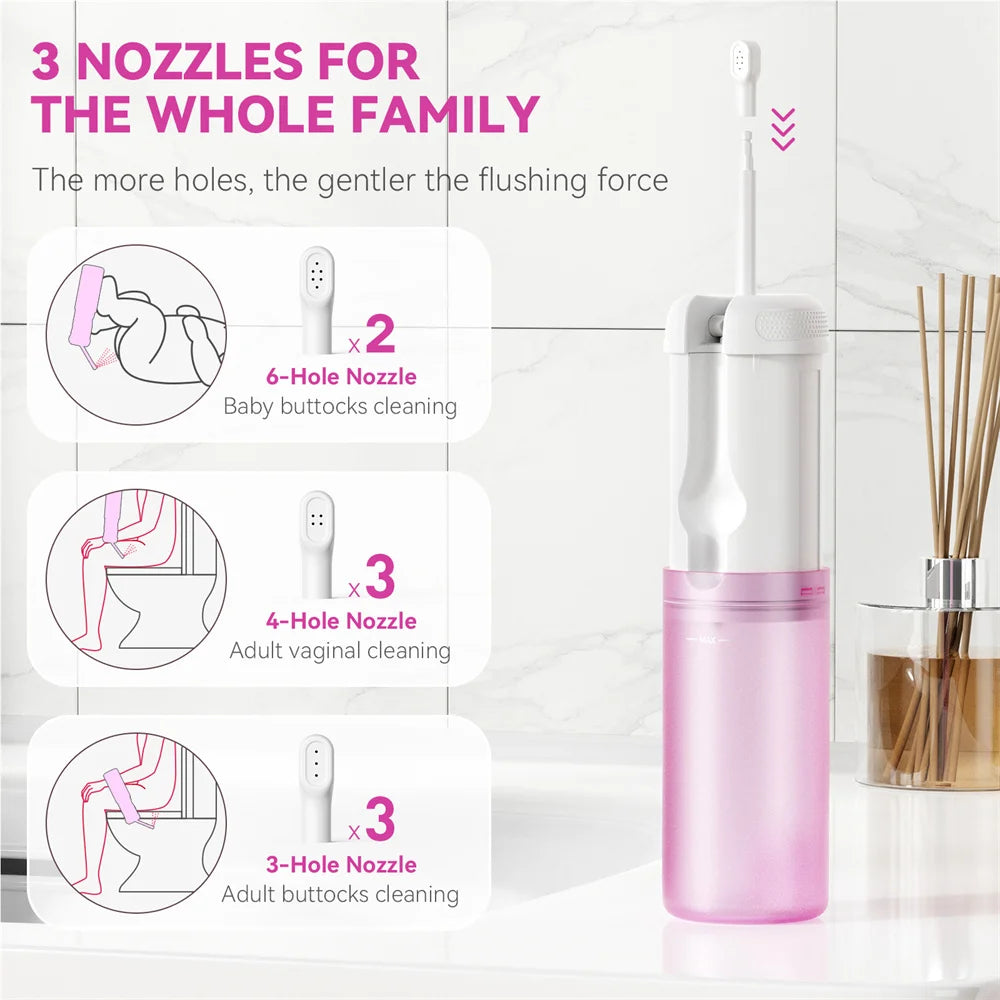Portable Electric Travel Bidet Rechargeable Personal Bidet Sprayer for Women Handheld Butt Shower for Hygiene Postpartum Clean