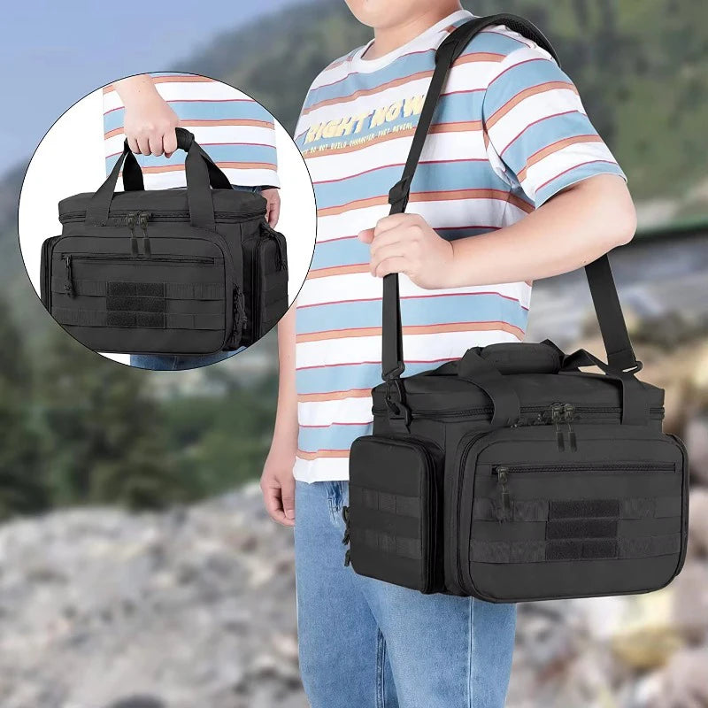 Tactical MOLLE Tote Bag for Vehicle Passenger Seat Rescue Duty Gear Shoulder Hand Carry Black