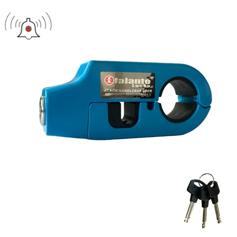 Falante 110db Anti-Theft Alarm Motorcycle Handlebar Lock Aluminum Alloy Brake Grip Lock Adjustable Bicycle Security Equipment