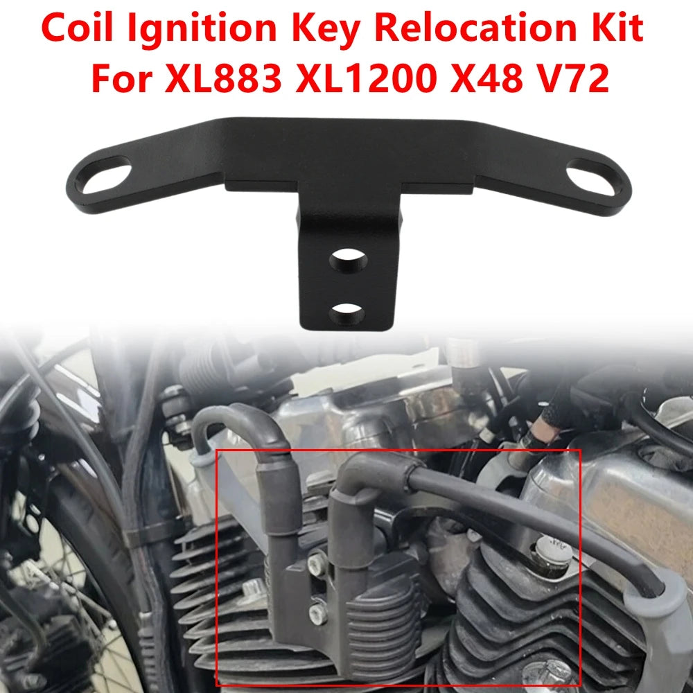 Coil Ignition Key Relocation Kit For Harley Davidson Sportster XL1200 XL883 X48 V72 Super Low Custom XL883L 2004-2026