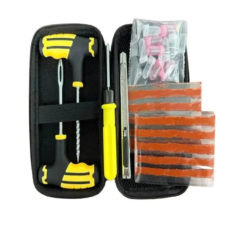 Heavy Duty Repair Accessories for Motorcycle Professional Car Tire Plug Kit- Vacuum Tyre Repair Screws Fast Repair Kit with Box