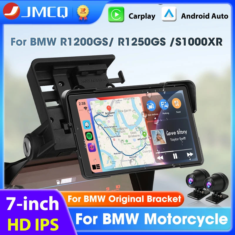 7 inch Motorcycle Carplay Screen For BMW GPS Navigation Dual Bluetooth Android Auto For BMW R1200GS ADV/ R1250GS ADV/S1000XR