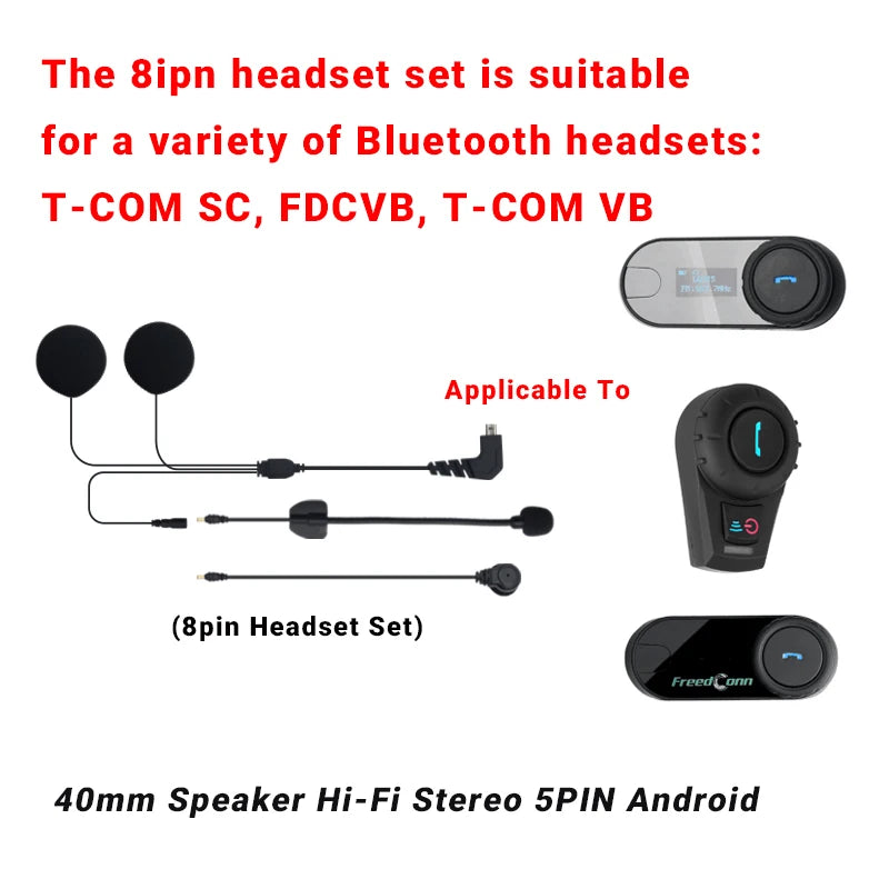 2pcs Headphone Microphone Accessories 2 In 1 Earphone Suit for Freedconn TCOM OS TCOMSC FDC-VB TCOM02 Motorcycle Helmet Intercom