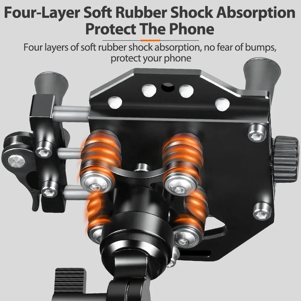 Metal Alloy Motorcycle Mobile Stand High Quality With Shock Absorber Bike Motorcycle Cell Phone Holder Motos Navigation Bracket