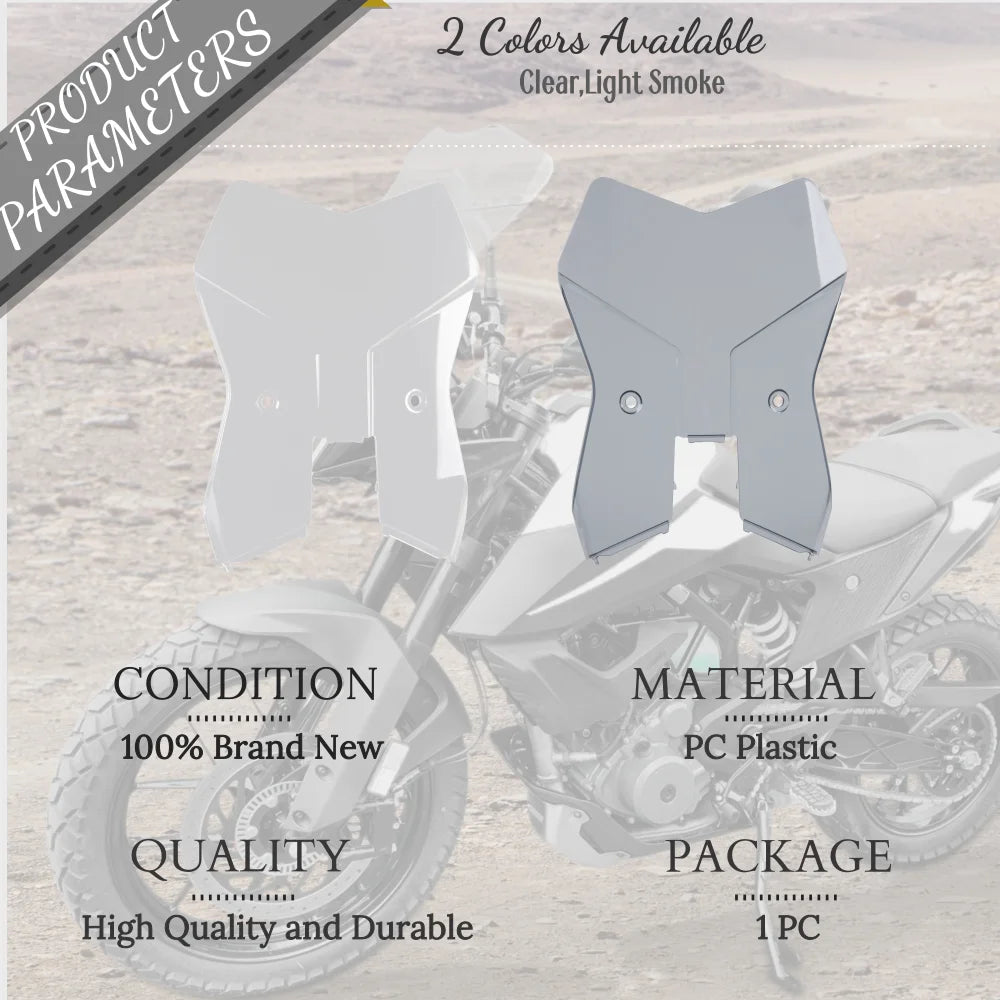 Motorcycle Front Windshield Windscreen For KTM 390 Adventure 2020 2021 2022 2023 Accessories Air Wind Deflector Screen Shield