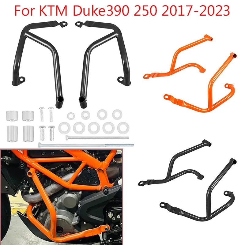 Orange & Black Metal Iron Crash Bars Engine Guard For KTM 250 Duke 390 Motorcycle Highway Engine Guard Fairing Protector