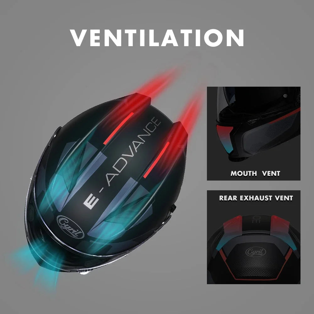 Motorcycle Helmet Dual Visor Modular Flip Up Full Face Helmet for Adult Men Women DOT Approved Casco Moto CYRIL AH121