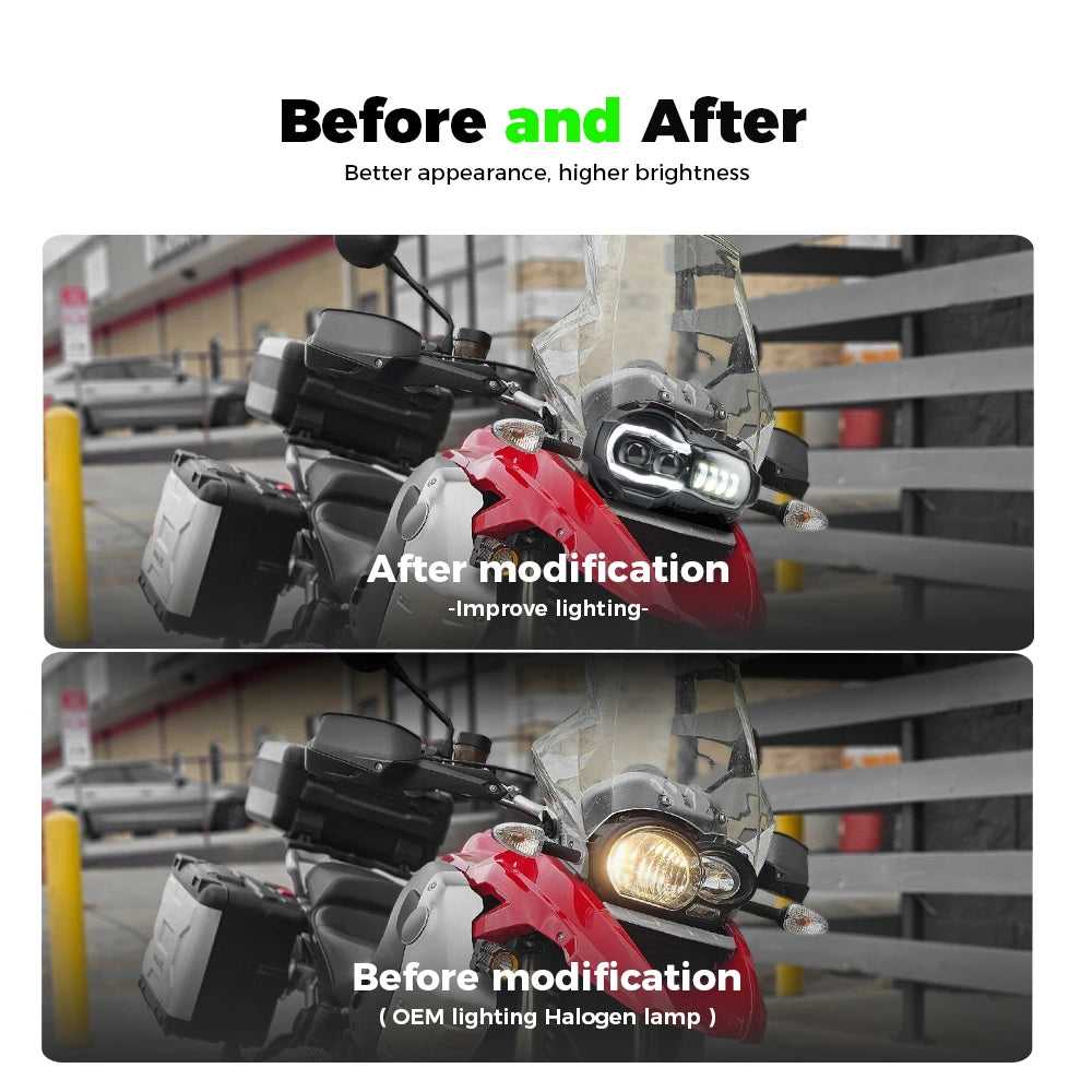 E9-Mark Motorcycle LED Headlight Assembly For BMW R1200GS 1200GSR R 1200 GS 2004-2012 R1200GS ADV 2005-2013 Front Head Lamp