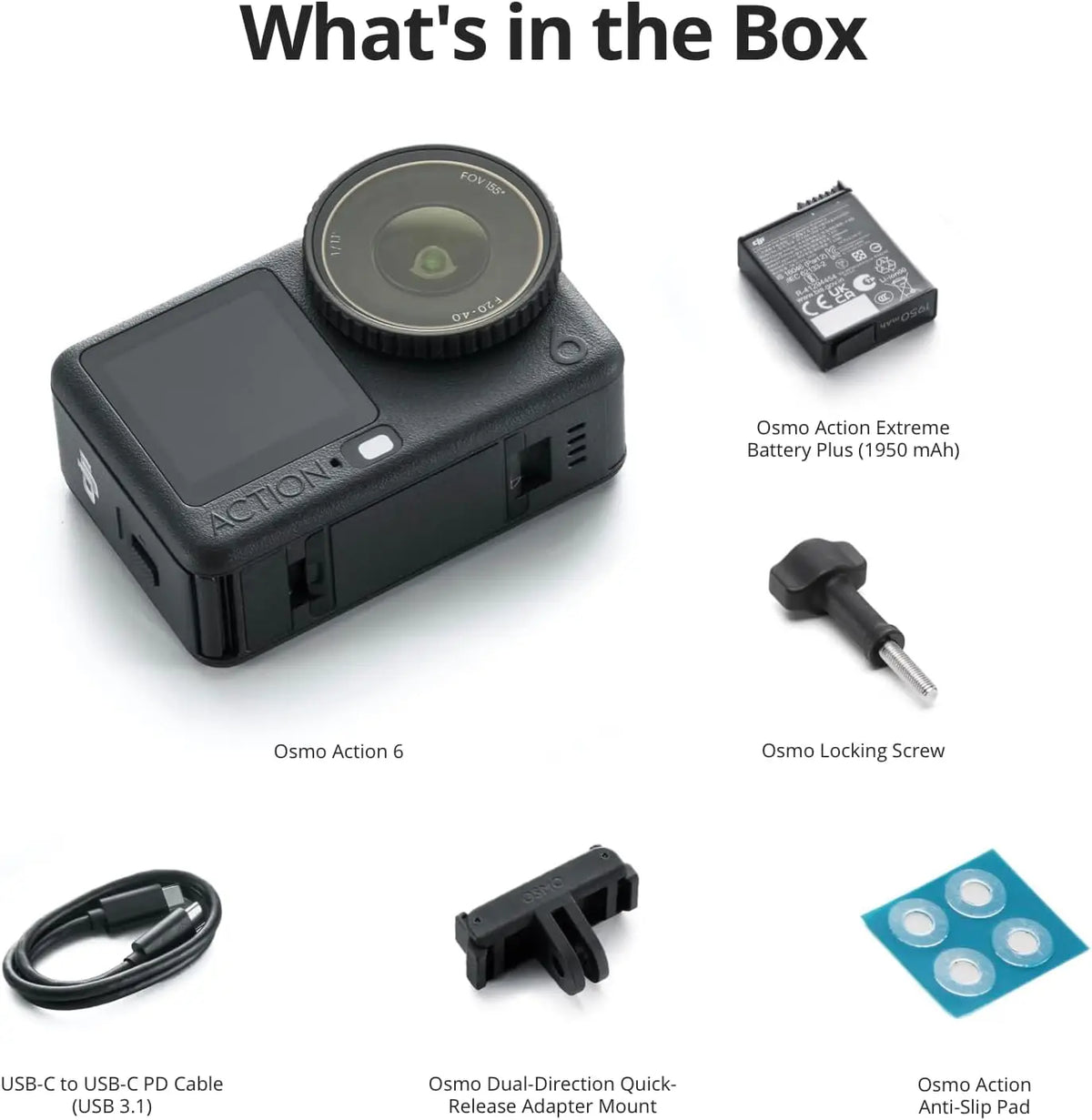 Open Box-DJI Osmo Action 4,Action 5,Action 6 Combo 8K Action Camera 1/1.1" Square Sensor Variable Aperture F/2.0-f/4.0 Rocksteady 3.0 Cold-Resistant 4hrs Battery 50GB Storage Vlogging Camera