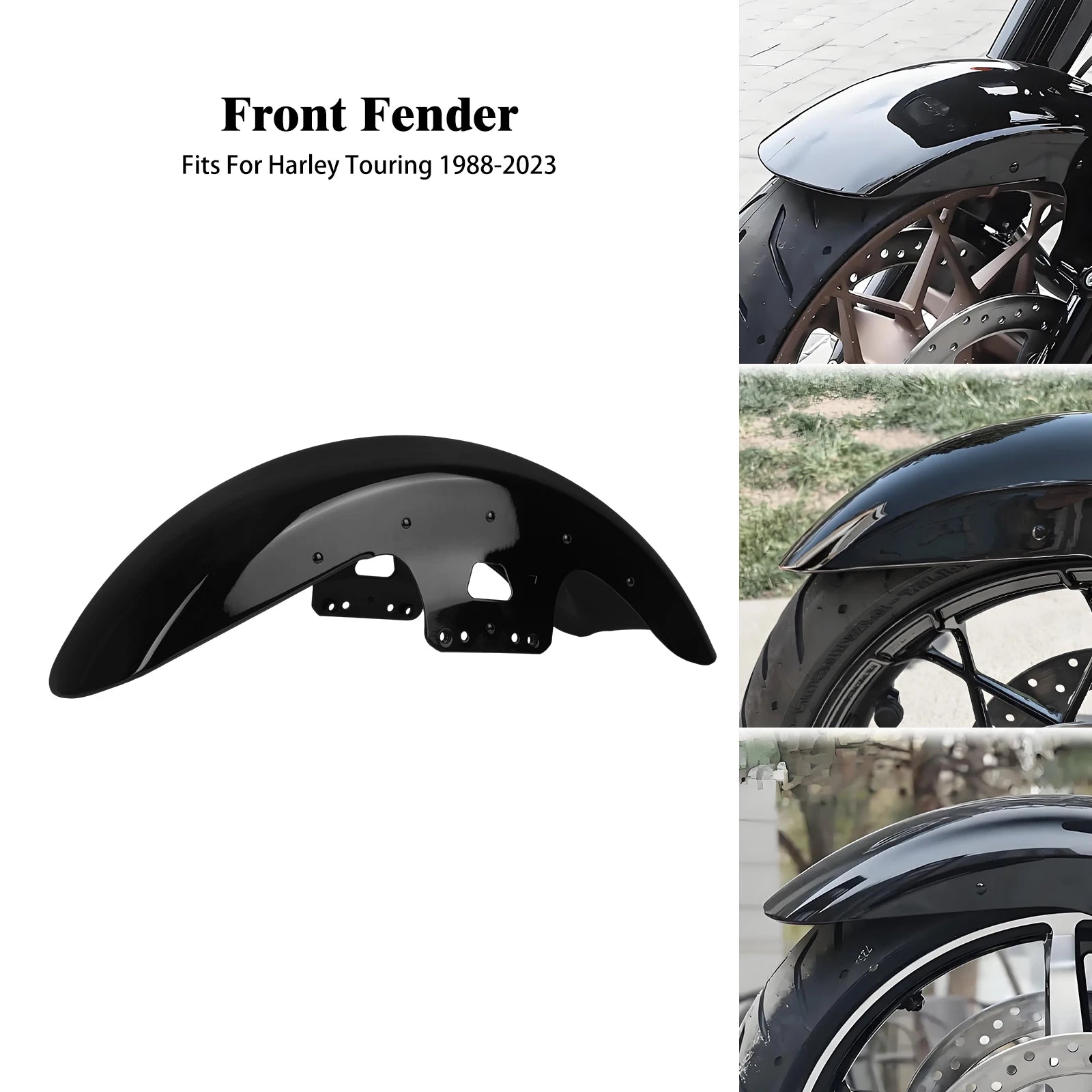 MACTIONS Motorcycle 19" Front Fender Mudguard Cover Iron Wrap Wheels For Harley Touring Road King Electra Street Glide 2014-2023