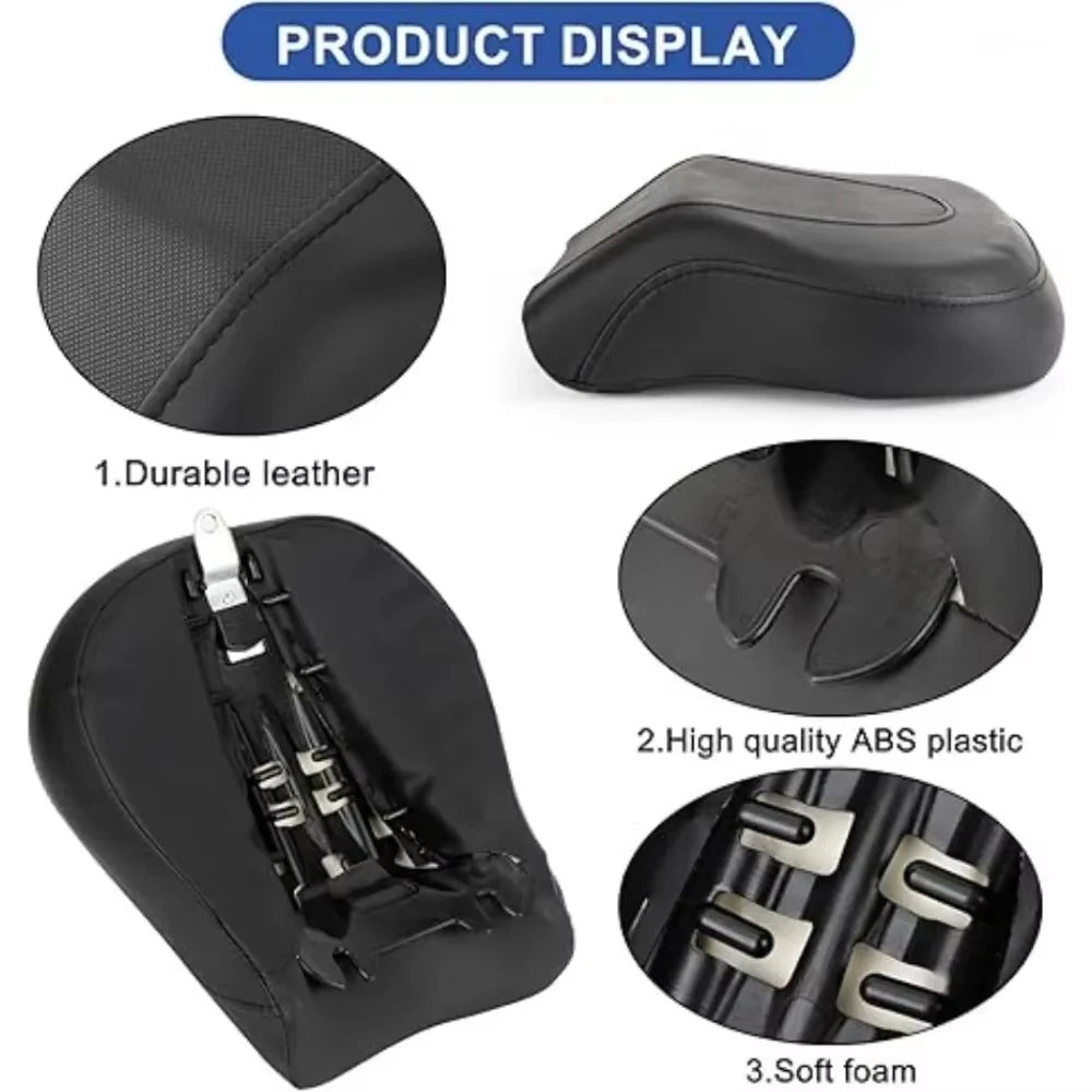 Motorcycle Leather Rear Passenger Pillion Seat for Harley Davidson FLSTF Fat Boy 2005 2006 2007 2008 2009 2010 2011 2012