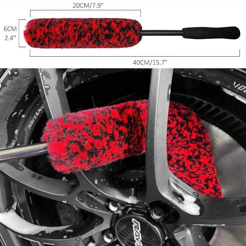 Car wheel hub brush set, deep-penetrating tire cleaning brush, detail brush, cleaning kit