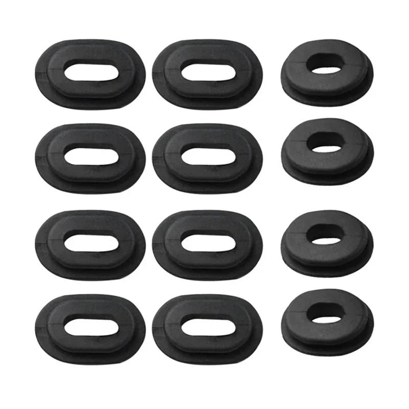 12Pcs/Set Motorcycle Body Side Cover Black Rubber Grommet Fairing Washer Bolts Fixed Rubber Ring Motorcycle Exterior Accessories