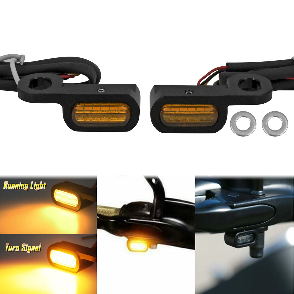 Motorcycle Mini LED Turn Signal Amber Light 12V E Mark For Harley Softail Touring Road King FLTRX FLHT FLHX 14-23 Softail 16-17