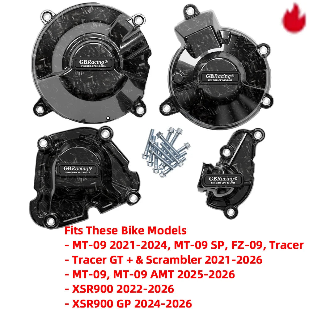 V2 For YZF-R9 & MT-09 ATM 2025-2026, MT-09/SP, FZ-09, Tracer/GT + & Scrambler 2021-2026 Secondary Engine Cover Set