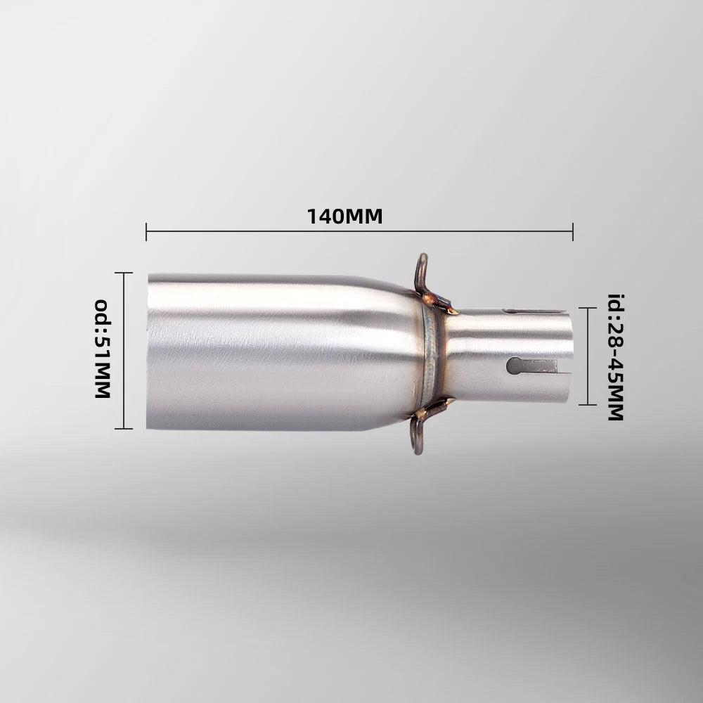 Universal intermediate link pipe for motorcycles, modified muffler, universal diameter 51mm, multiple diameter sizes
