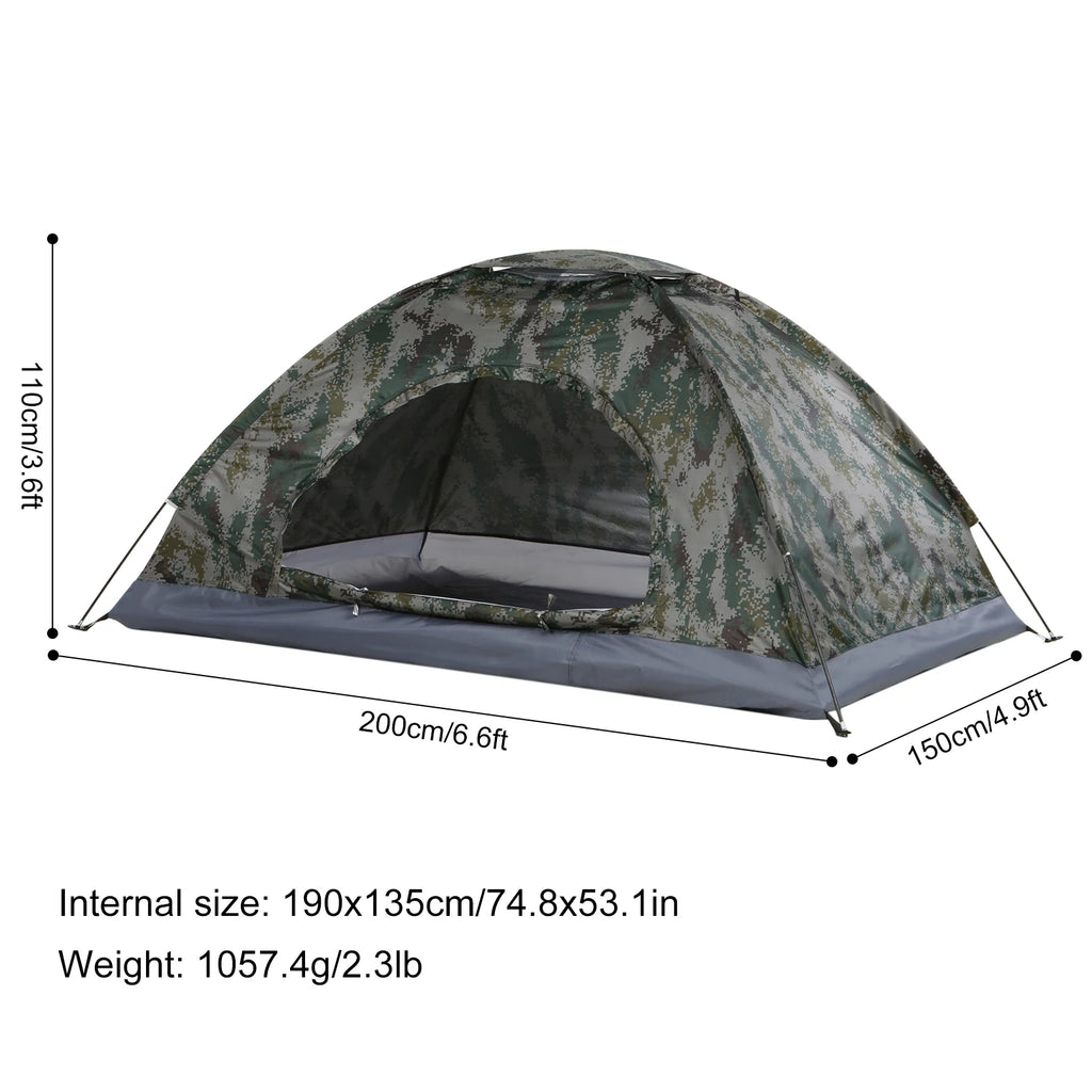 Ultralight Camping Tent Single Layer Portable Hiking Tent Anti-UV Coating UPF 30+ for Outdoor Beach Fishing Traveling Supplies