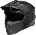 3/4 Open Face Motorcycle Helmet with Visor for Men Women Moped ATV Cruiser Scooter DOT Z302 Matte Black Large
