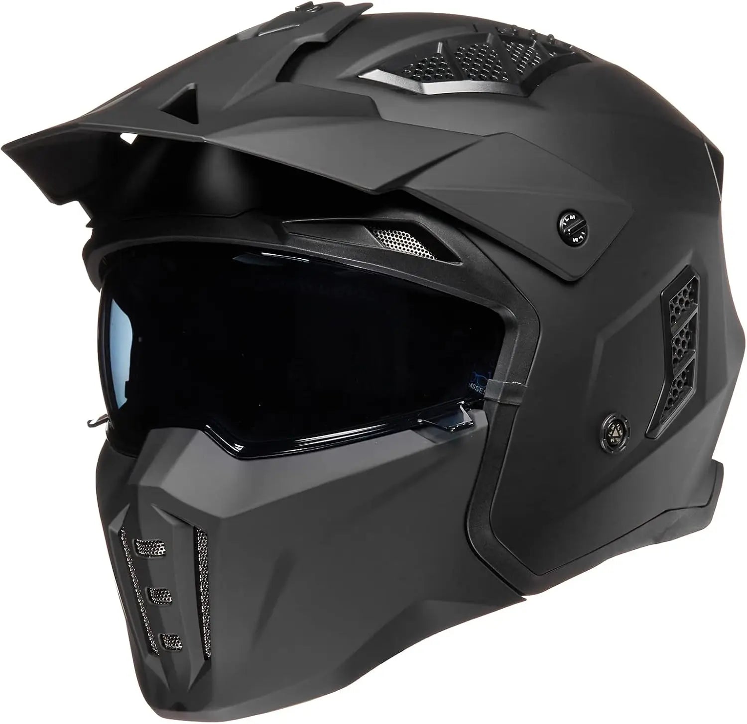 3/4 Open Face Motorcycle Helmet with Visor for Men Women Moped ATV Cruiser Scooter DOT Z302 Matte Black Large