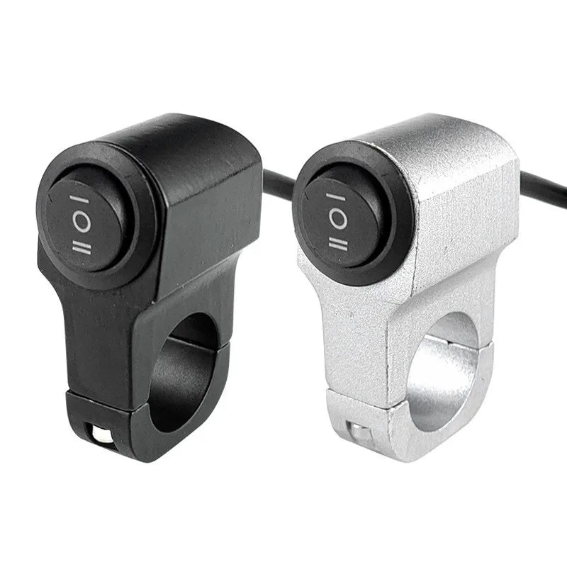 22mm 7/8in Motorcycle Handlebar Headlight ON/OFF Switch Light Button Aluminum Alloy Fog Spotlight Switch