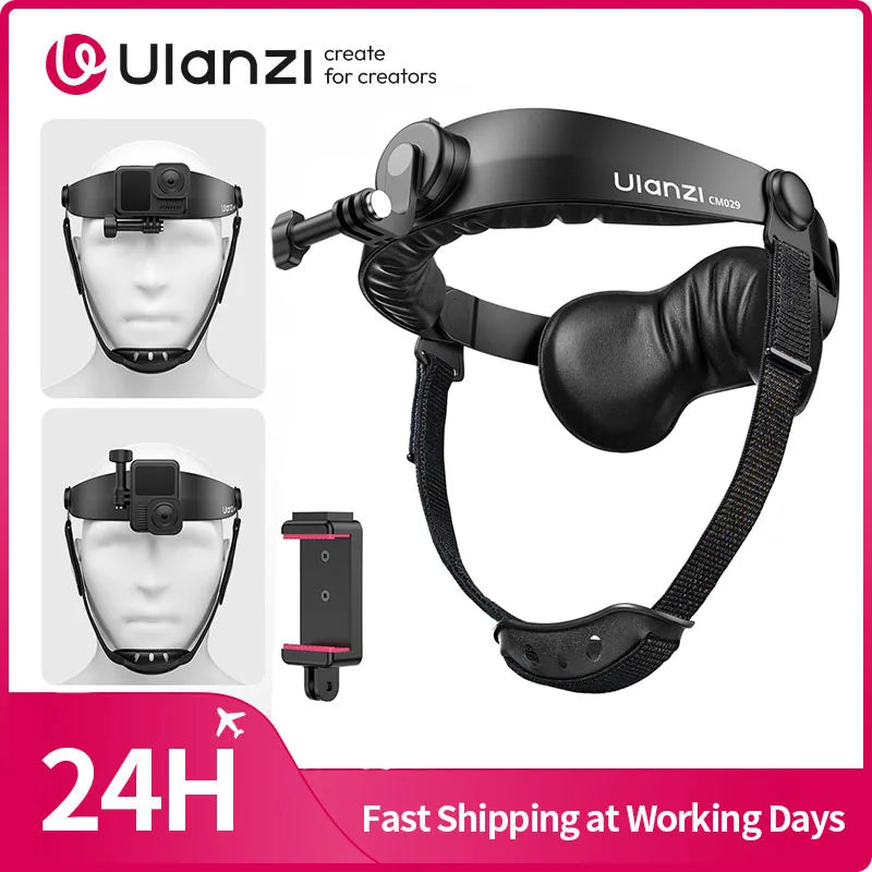 Ulanzi CM029 01 Head Strap Mount for Action Cameras Smartphones for DJI for Gopro Head Strap Mount for Cycling Hiking