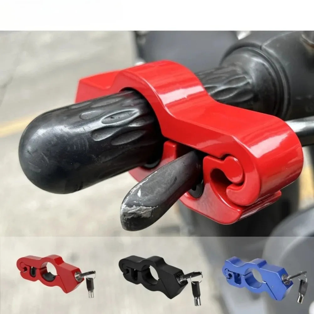 Universal Aluminum Alloy Motorcycle/Bicycle Handlebar Lock - Heavy Duty Anti-Theft for ATV/Dirt/Street Bikes, Tool-Free Install
