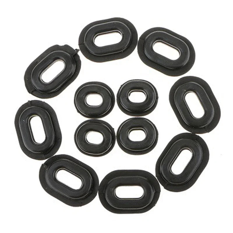 12Pcs/Set Motorcycle Body Side Cover Black Rubber Grommet Fairing Washer Bolts Fixed Rubber Ring Motorcycle Exterior Accessories