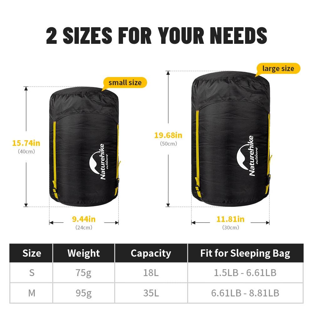 Naturehike Compression Stuff Sack Waterproof Compression Bag Outdoor Camping Sleeping Bag Compression Sack Storage Bags