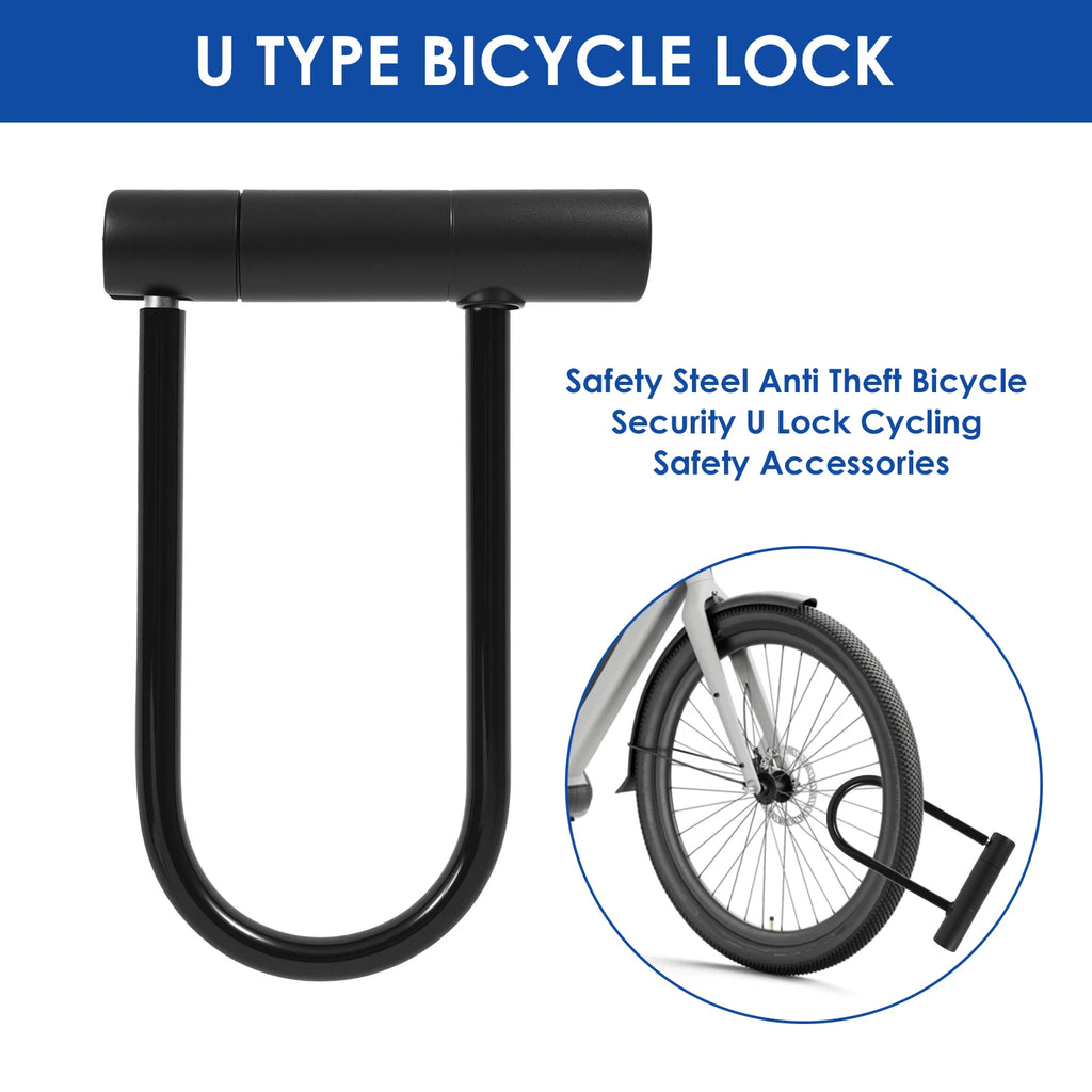1/2/4Pcs Bike Lock with Key Standard Size U-Lock for Bicycles and Other Outdoor Equipment Anti-Theft Lock for Cycling Motorcycle