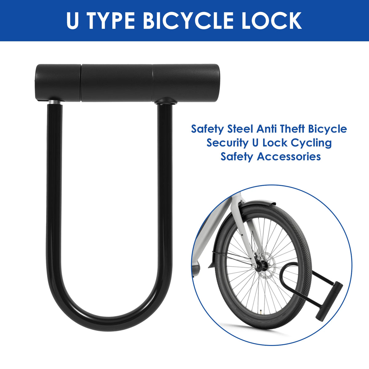 1/2/4Pcs Bike Lock with Key Standard Size U-Lock for Bicycles and Other Outdoor Equipment Anti-Theft Lock for Cycling Motorcycle
