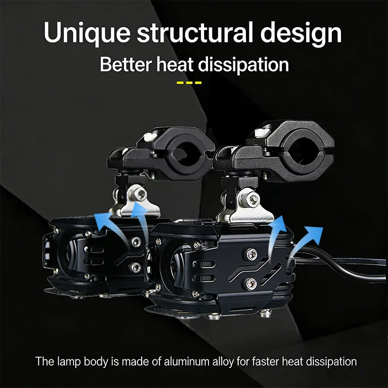J01/J03 Wireless Switch Motorcycle Front Auxiliary Spotlight 7200 Lumens Electric Vehicle LED Beads Far And Near Light Tangent