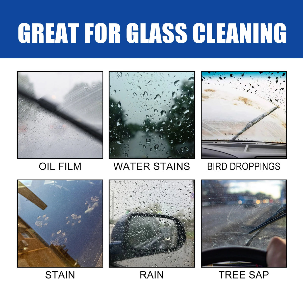 Car Glass Oil Film Remover Glass Polishing Compound Windshield Cleaner Car Glass Polishing Clear Window Auto Detailing