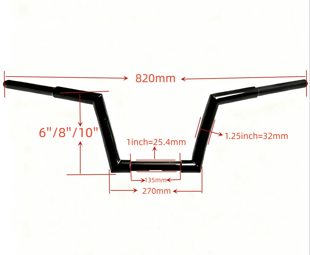 Motorcycle 1-1/4'' Ape Hanger Handlebars For Harley XL883 XL1200 X48 V72 883 Low Rider Street Bob 883 1200 Handlebar Accessories
