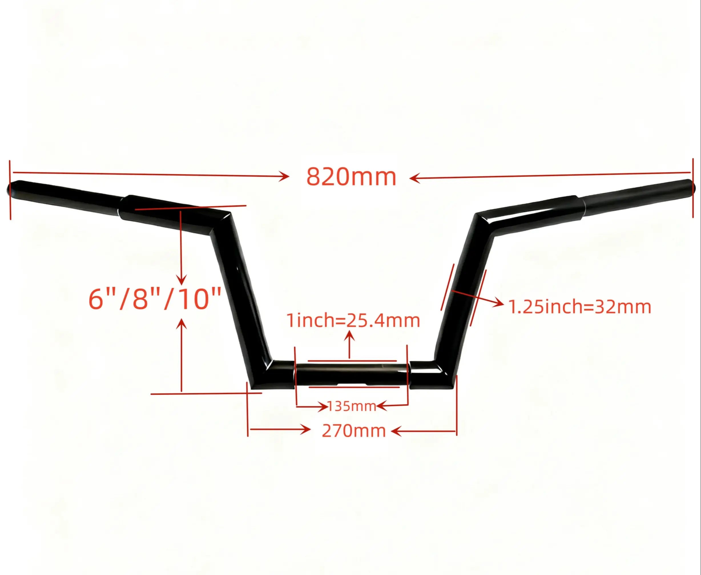 Motorcycle 1-1/4'' Ape Hanger Handlebars For Harley XL883 XL1200 X48 V72 883 Low Rider Street Bob 883 1200 Handlebar Accessories