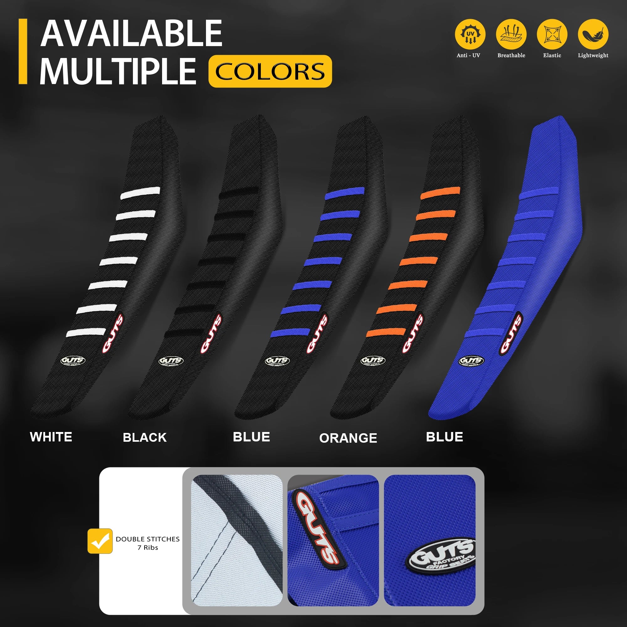 SPACE Motorcycle Rib Ribbed Gripper Seat Covers in Waterproof Set Protection Antislip Upset Apply to For SXF EXC KXF CRF YZF WR