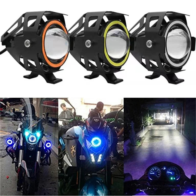 Waterproof Motorcycle LED Headlight 3000LMW U7 Motorbike LED Driving Fog Spot Light with Switch