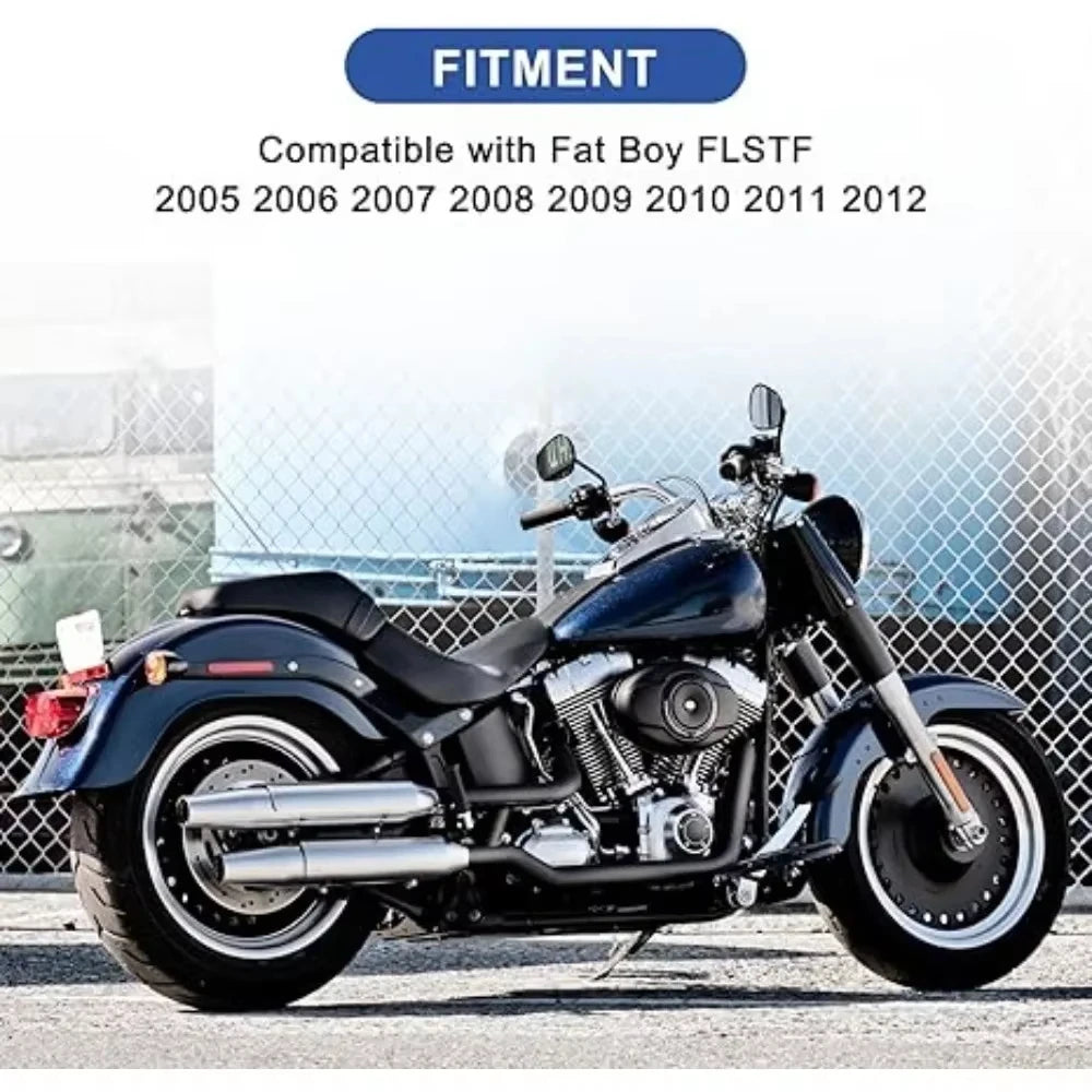 Motorcycle Leather Rear Passenger Pillion Seat for Harley Davidson FLSTF Fat Boy 2005 2006 2007 2008 2009 2010 2011 2012