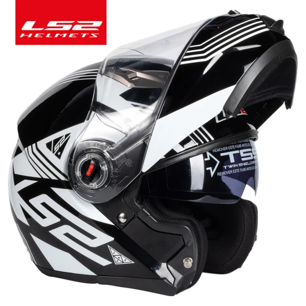 LS2 FF370 Flip Up Motorcycle Helmet Personalised Dual Lens Capacete LS2 Modular Helmets Motorbike Racing Helmet Cascos Para Moto