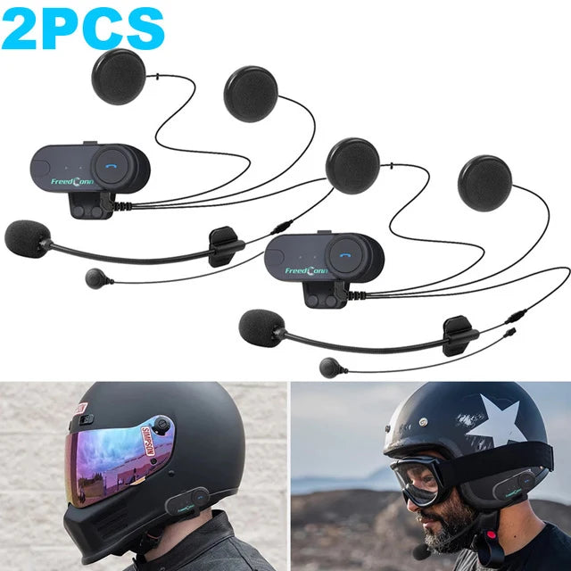 FreedConn Motorcycle Bluetooth Helmet Headset Moto 1000M Intercom Wireless FM Radio Motorbike Headphone Interphone Music Share