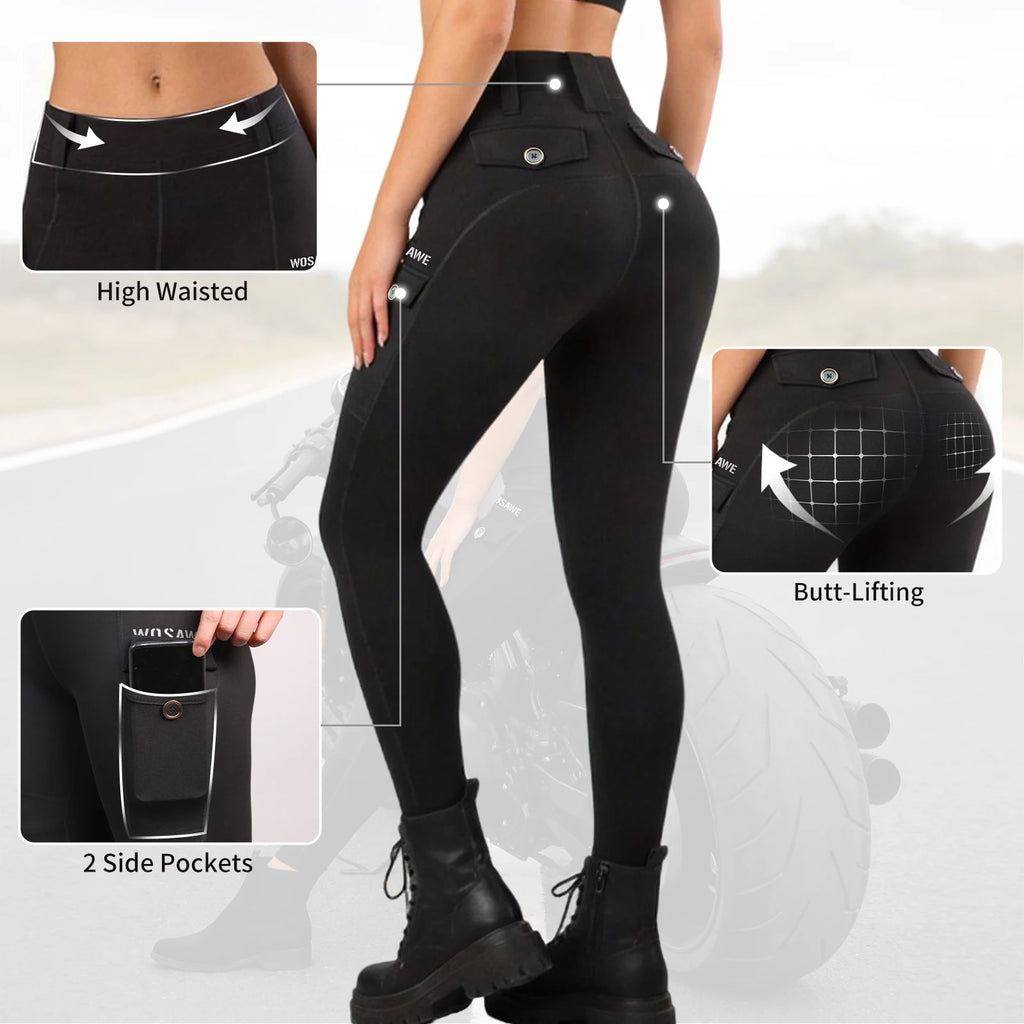 WOSAWE Women Motorcycle Jacket and Pant Set Summer Downhill Motorbike Crop Top Slim Fit Moto Racing Clothing