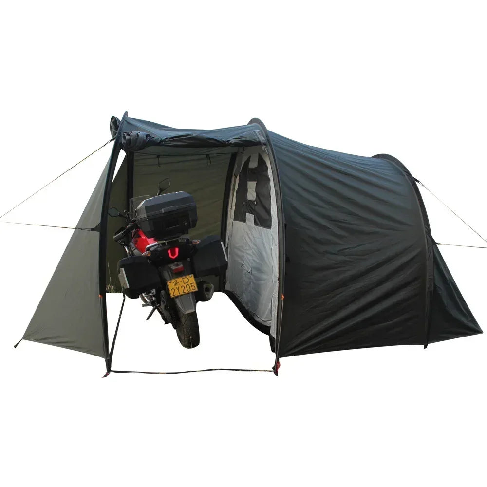 STLF2024 Newest Model, Windproof and Rainproof Portable Covered Turbo Tent Camping Motorcycle Tent