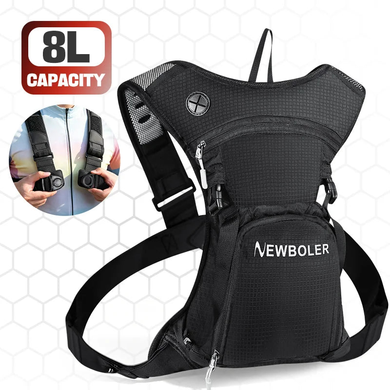 NEWBOLER 8L Motorcycle Cycling Hydration Pack MTB Off Road Motocross Water Backpack Sport Mountain Bike Water Bag