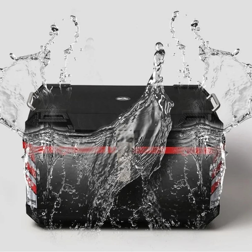 1pc 68L/18 Gallon Motorcycle Luggage Box with Base,Reflective Strips, Interior Padding, motorcycle accessories for Outdoor Ridin
